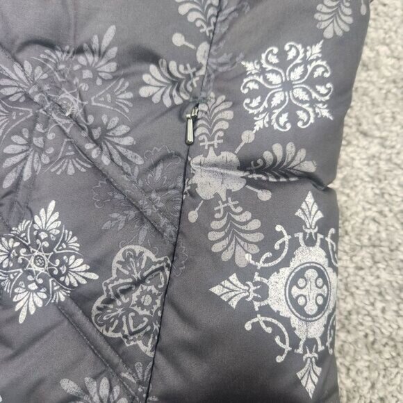 Eddie Bauer Puffer Vest Womens Small Goose Down Quilted Snowflake Print Floral - Picture 3 of 16